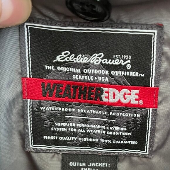Eddie Bauer Fall Coat Jacket Black Removable Lining 3/4 Length FLAWS Size Medium - Picture 9 of 16